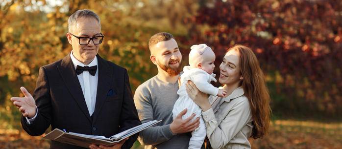 Familie beim Kinderwillkommensfest